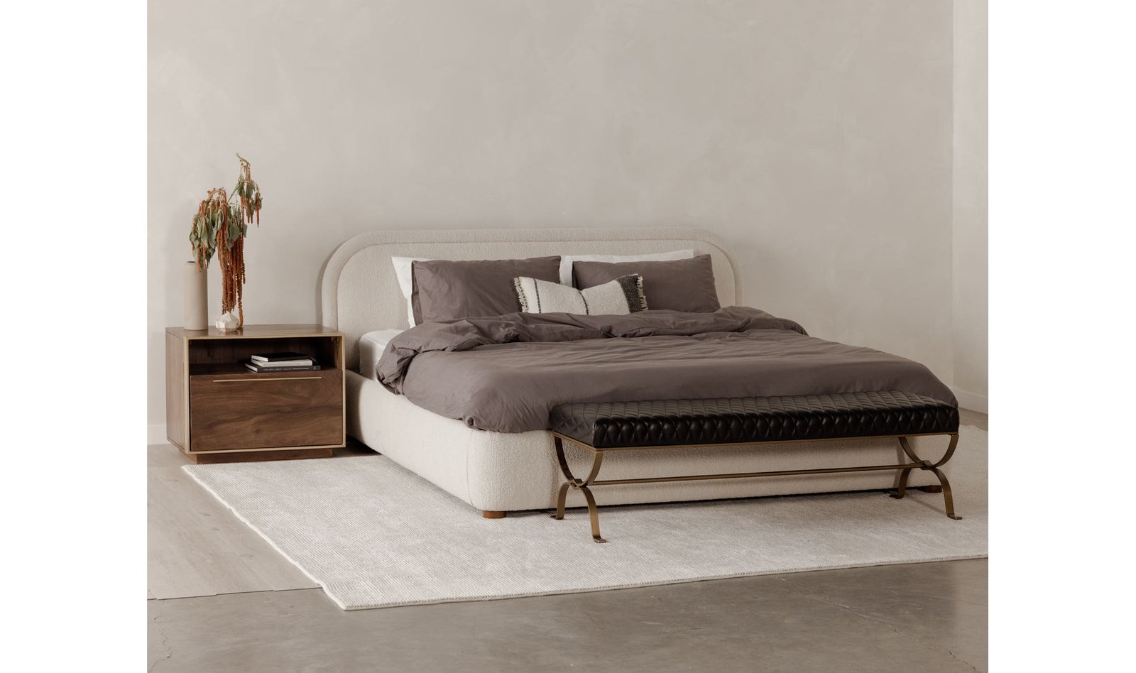 COLIN KING BED DARK GREY - Image 3