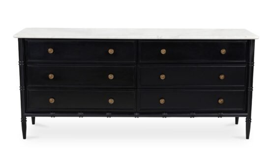 ELEANOR 6 DRAWER DRESSER BLACK