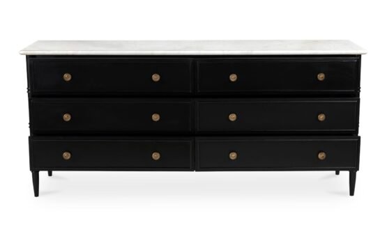 ELEANOR 6 DRAWER DRESSER BLACK - Image 2
