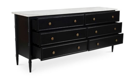 ELEANOR 6 DRAWER DRESSER BLACK - Image 3