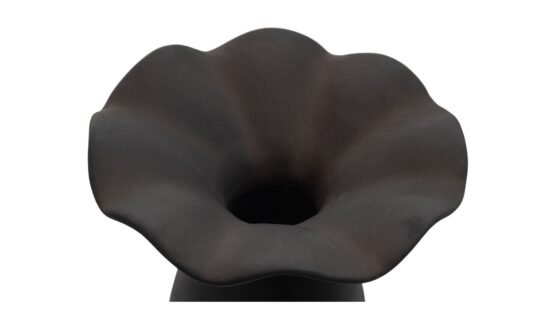 RUFFLE 16 INCH DECORATIVE VESSEL BLACK - Image 3