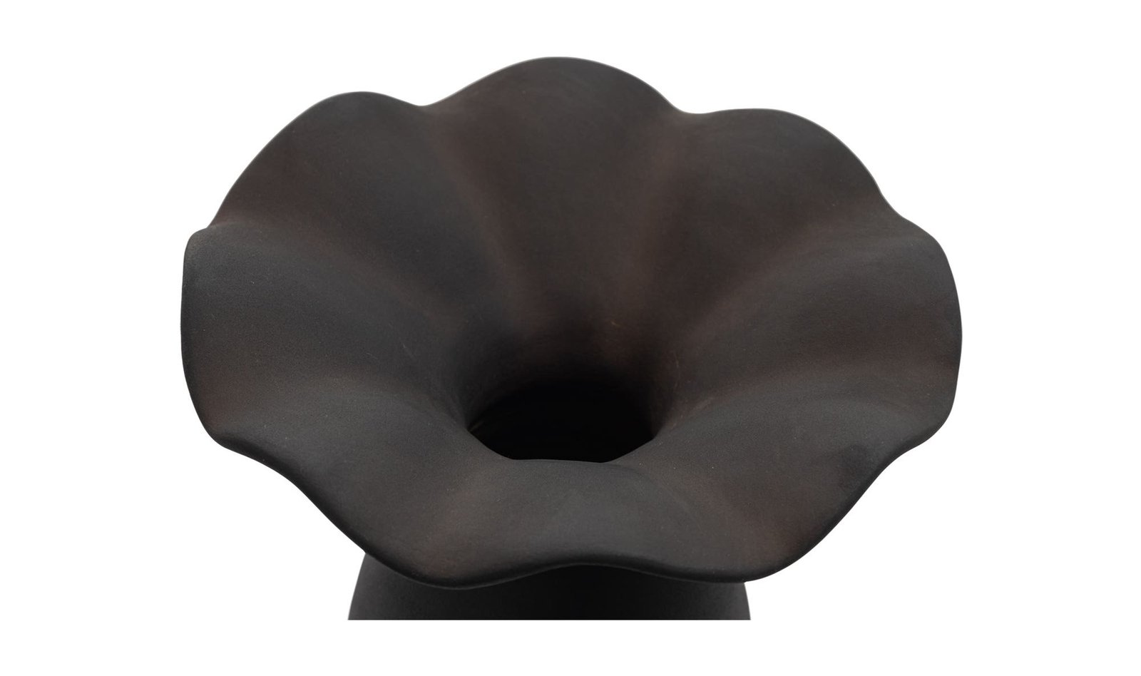 RUFFLE 16 INCH DECORATIVE VESSEL BLACK - Image 3