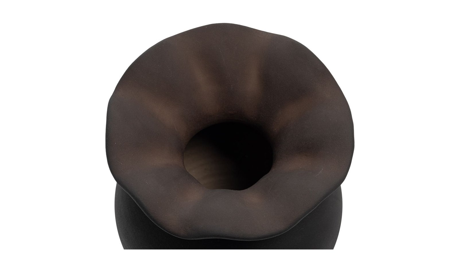 RUFFLE 12 INCH DECORATIVE VESSEL BLACK - Image 4
