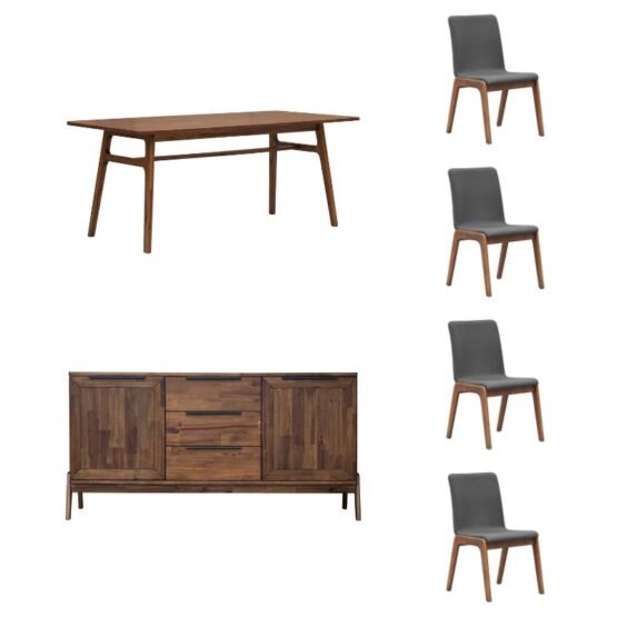 Remix Dining Table Set w/ Grey Chairs - Image 2