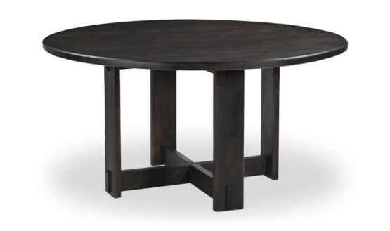 GLENN ROUND DINING TABLE DARK BROWN - Image 3