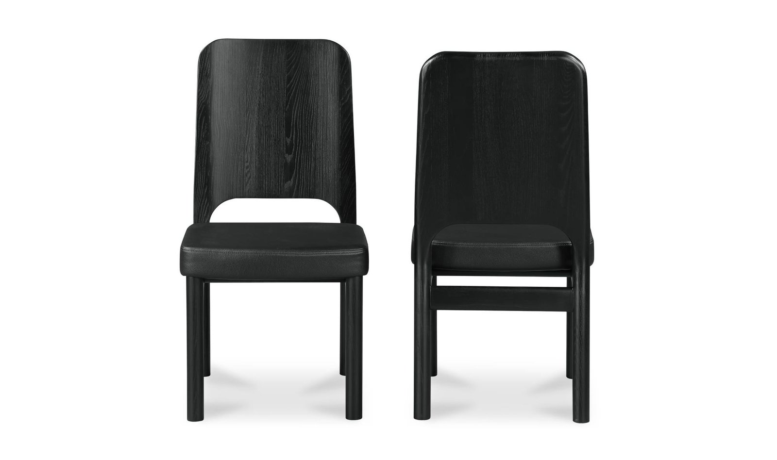 KERR DINING CHAIR VEGAN LEATHER BLACK-SET OF TWO BLACK VEGAN LEATHER - Image 3