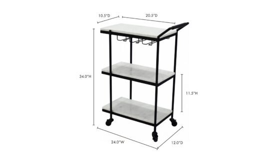AFTER HOURS BAR CART WHITE BLACK - Image 5