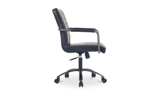 ROY OFFICE CHAIR BLACK LEATHER - Image 5