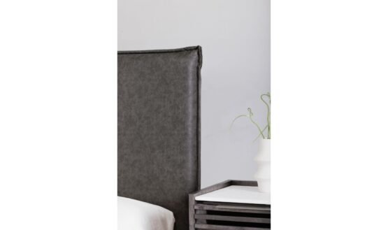 LUZON QUEEN BED SLATE VEGAN LEATHER DEEP FOREST - Image 3