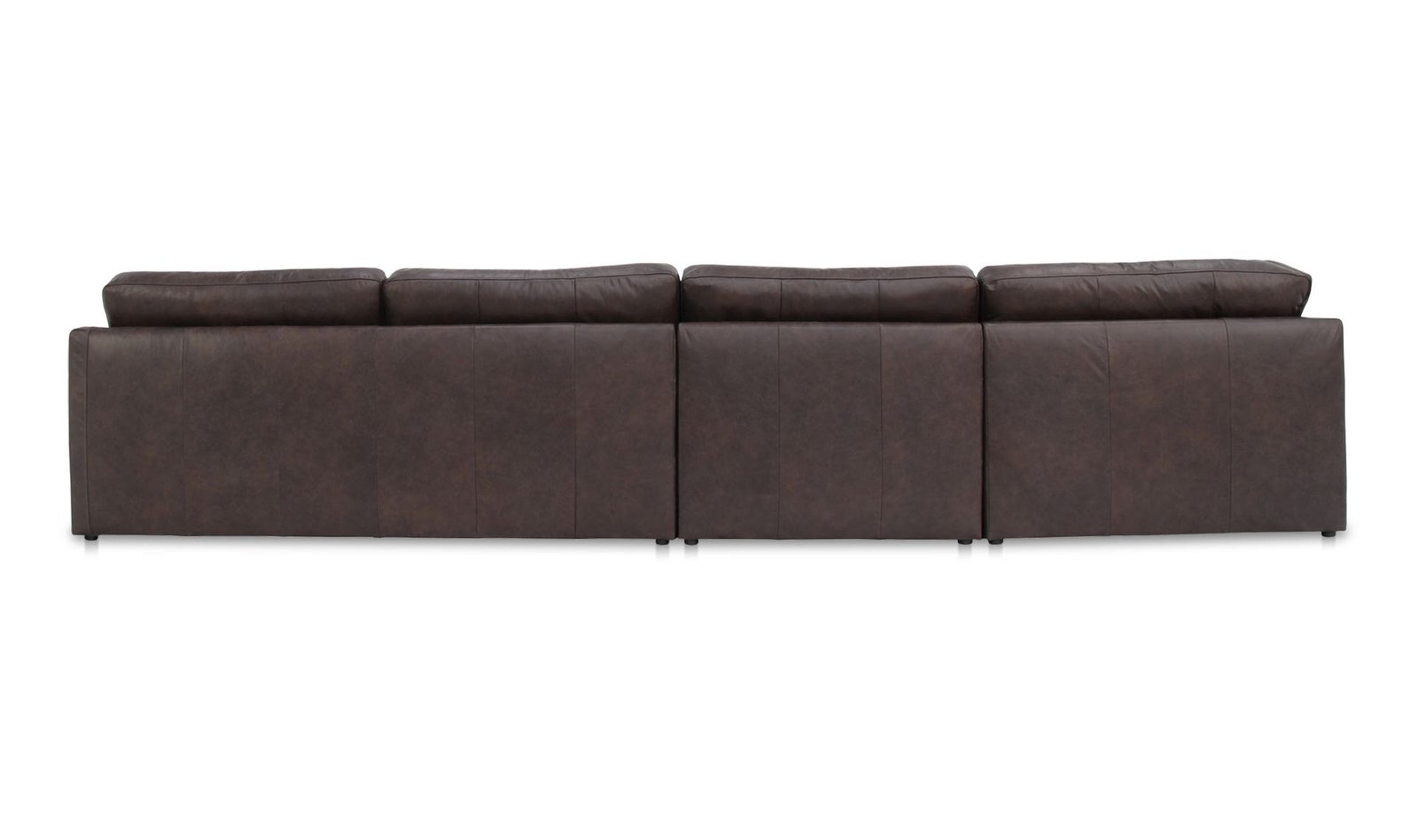 THURLOW 4 PIECE MODULAR SECTIONAL LEATHER ESPRESSO BROWN - Image 3