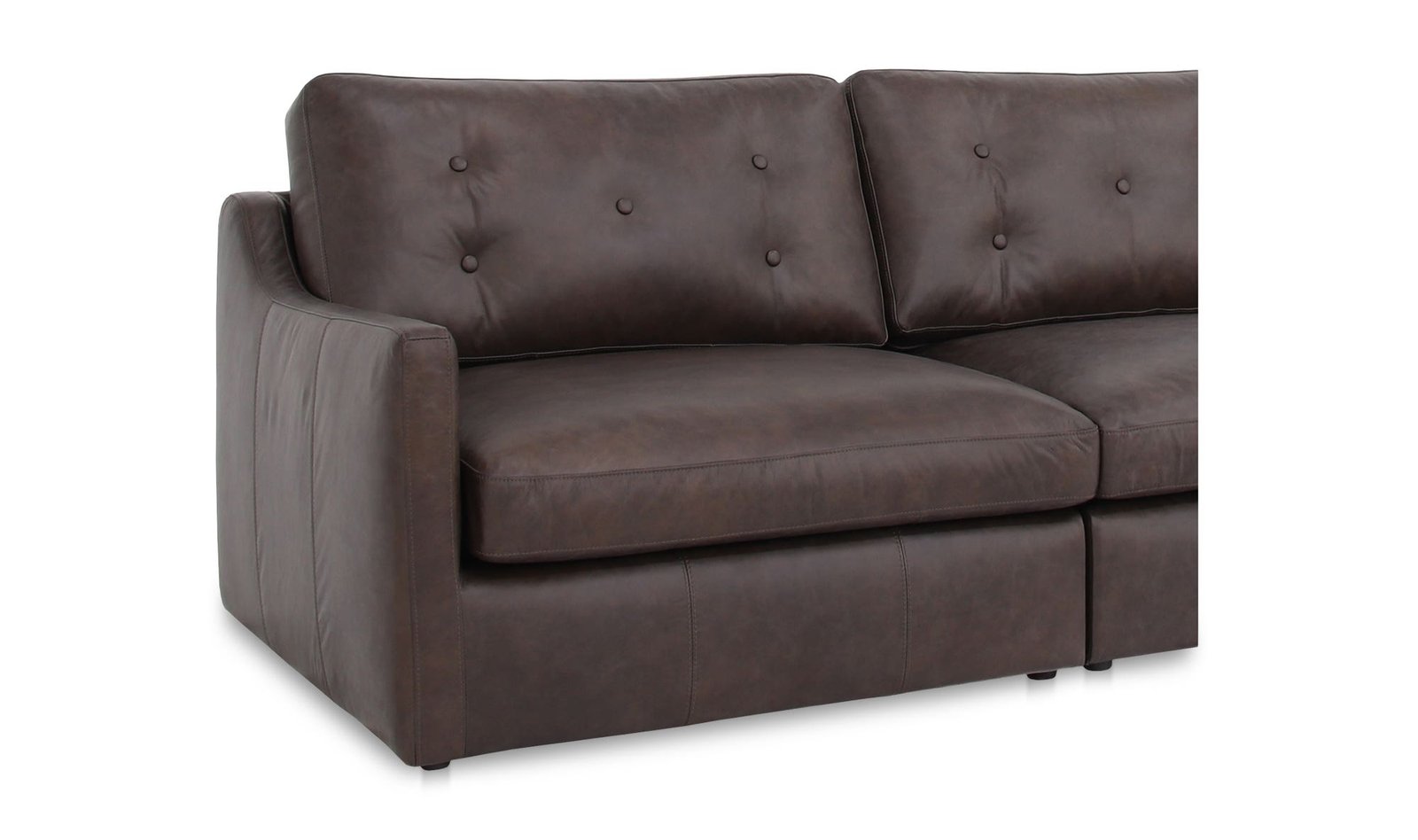 THURLOW 4 PIECE MODULAR SECTIONAL LEATHER ESPRESSO BROWN - Image 5