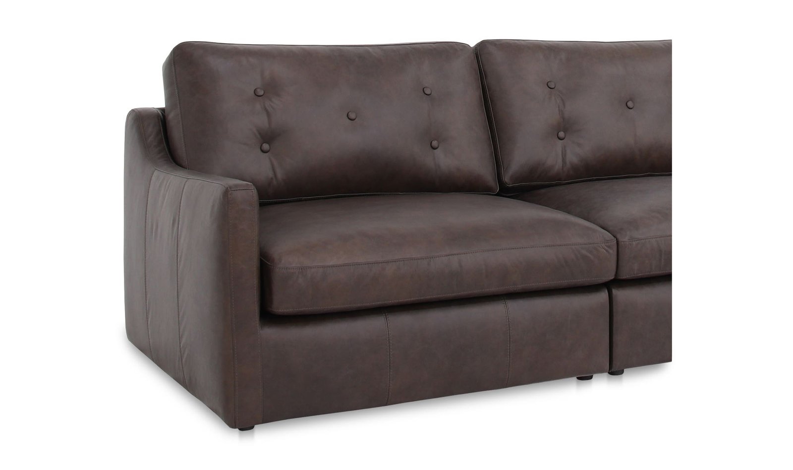 THURLOW CORNER MODULAR SECTIONAL LEATHER ESPRESSO BROWN - Image 5
