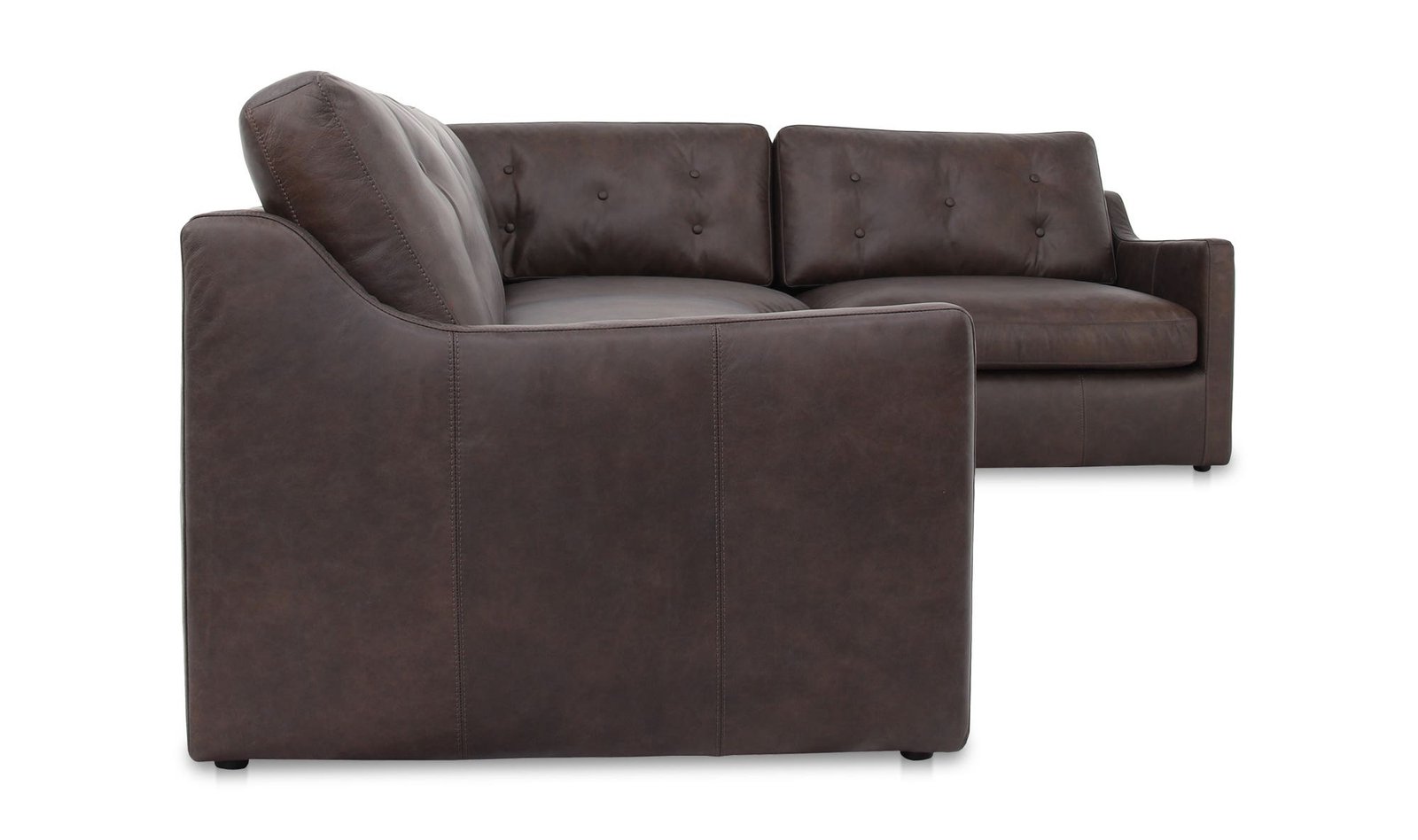 THURLOW 3 PIECE RIGHT MODULAR SECTIONAL LEATHER ESPRESSO BROWN - Image 3