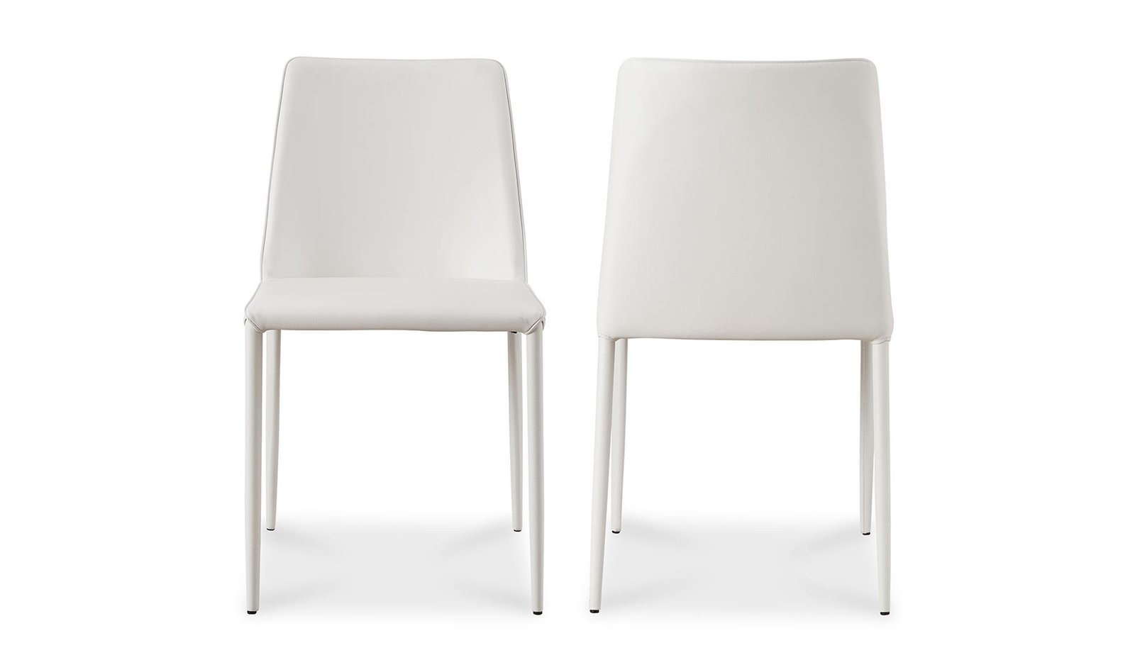 NORA DINING CHAIR WHITE VEGAN LEATHER - SET OF TWO BLACK - Image 5