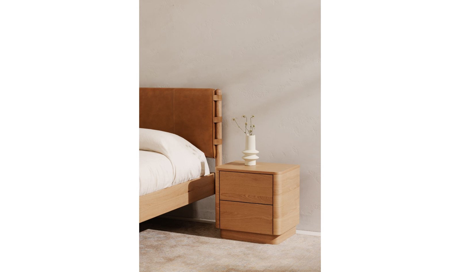 ROUND OFF TALL NIGHTSTAND NATURAL OAK - Image 3
