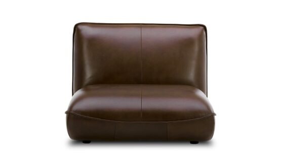ZEPPELIN LEATHER SLIPPER CHAIR TOASTED HICKORY