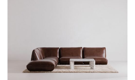 ZEPPELIN LEATHER SLIPPER CHAIR TOASTED HICKORY - Image 2