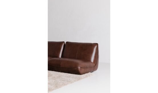 ZEPPELIN LEATHER SLIPPER CHAIR TOASTED HICKORY - Image 3