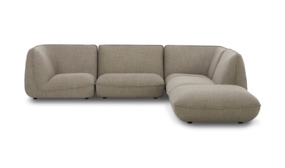 ZEPPELIN LOUNGE MODULAR SECTIONAL SPECKLED PUMICE SALT STONE WHITE