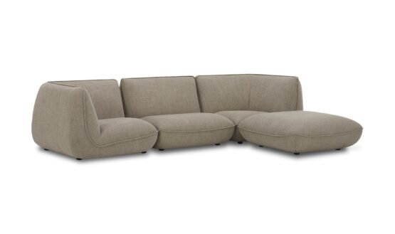 ZEPPELIN LOUNGE MODULAR SECTIONAL SPECKLED PUMICE SALT STONE WHITE - Image 2