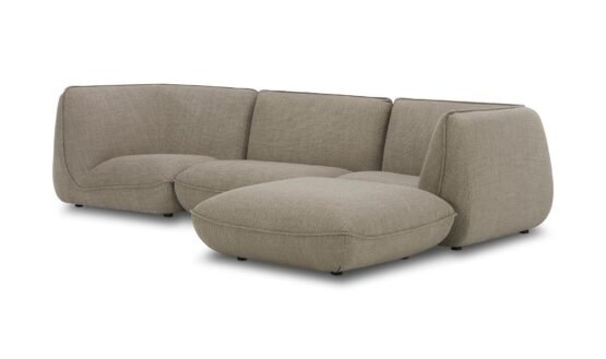 ZEPPELIN LOUNGE MODULAR SECTIONAL SPECKLED PUMICE SALT STONE WHITE - Image 3