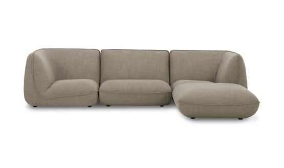 ZEPPELIN LOUNGE MODULAR SECTIONAL SPECKLED PUMICE SALT STONE WHITE - Image 5