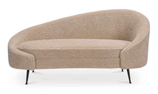 ABIGAIL CHAISE FAUX SHEARLING LIGHT BROWN