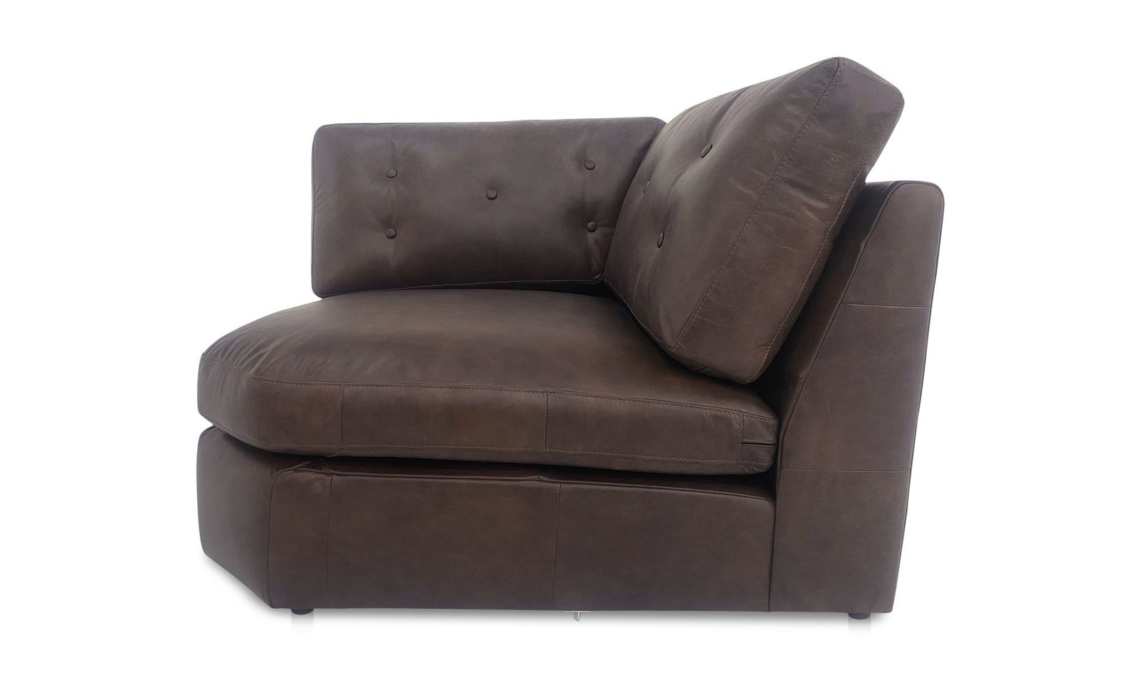 THURLOW CORNER CHAIR LEATHER ESPRESSO BROWN - Image 4