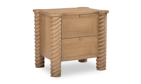 TRECCIA 2 DRAWER NIGHTSTAND OAK - Image 3