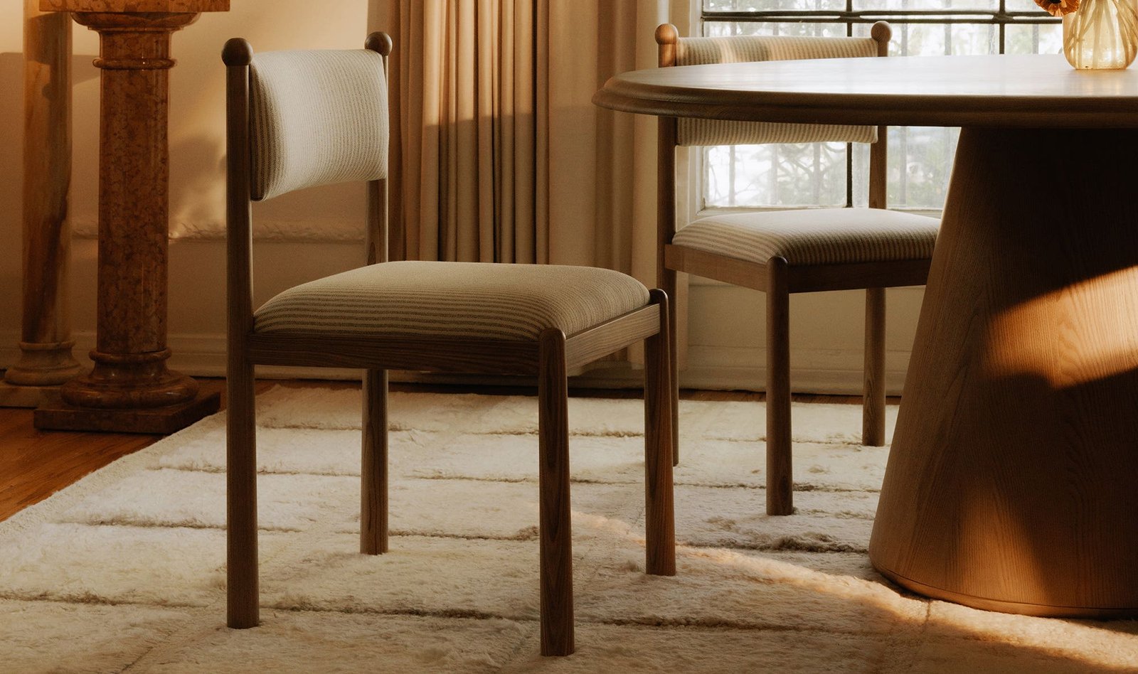 VILLETTA DINING CHAIR - SET OF TWO STRIPE - Image 3