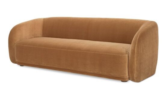 FAYE SOFA TAN FAUX MOHAIR - Image 4