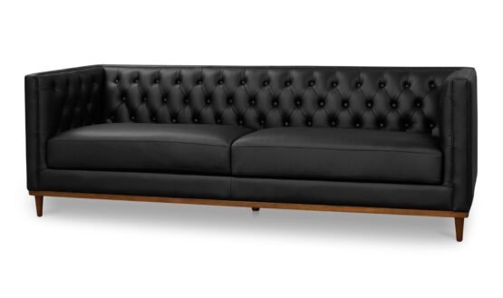 FIELDER SOFA LEATHER BLACK - Image 4