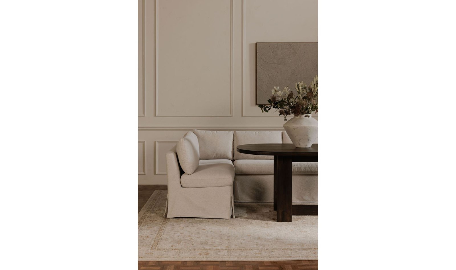 FABLE SLIPCOVER DINING CORNER CHAIR BEIGE - Image 3