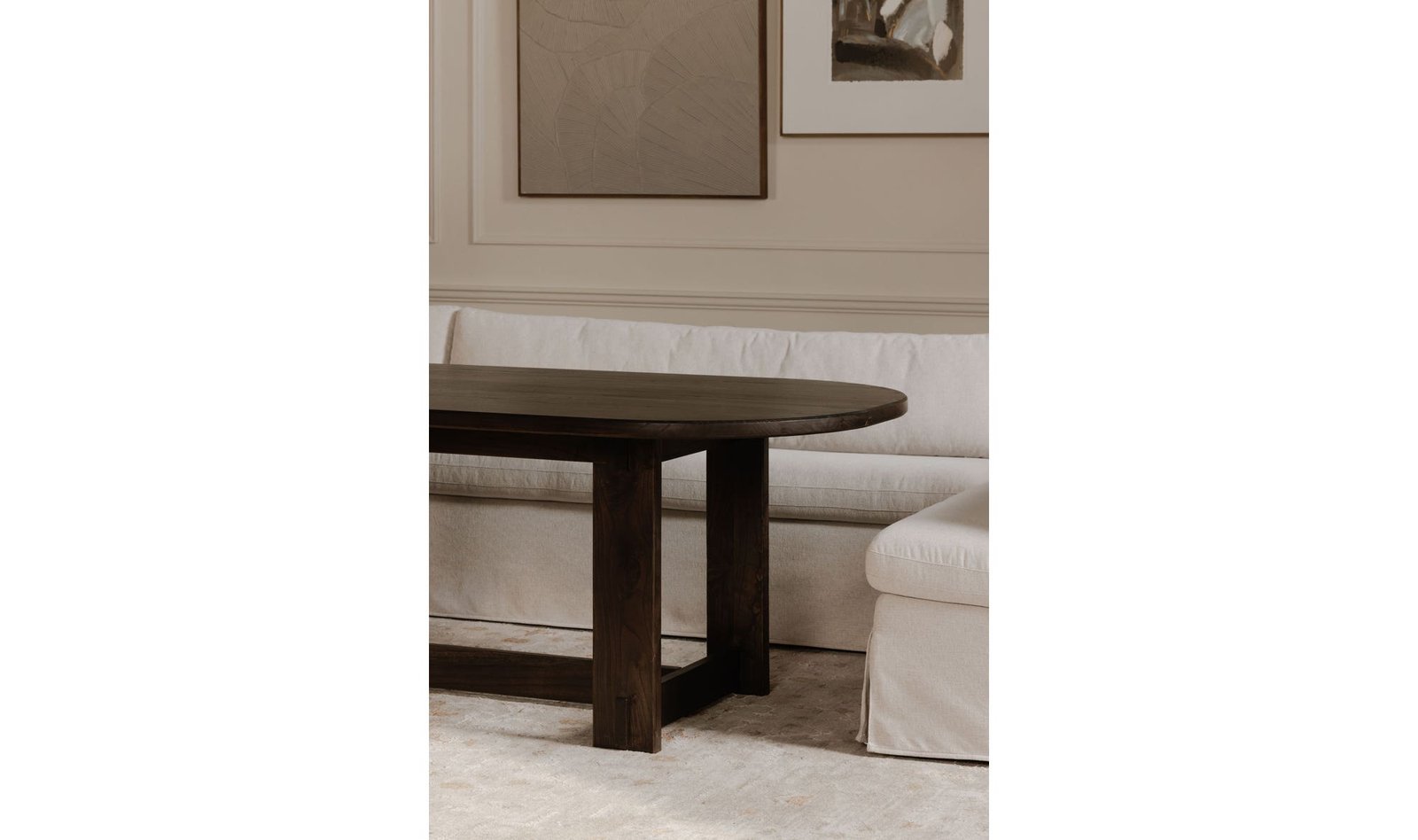 FABLE SLIPCOVER DINING BANQUETTE L-SHAPE 125.5IN BEIGE - Image 4
