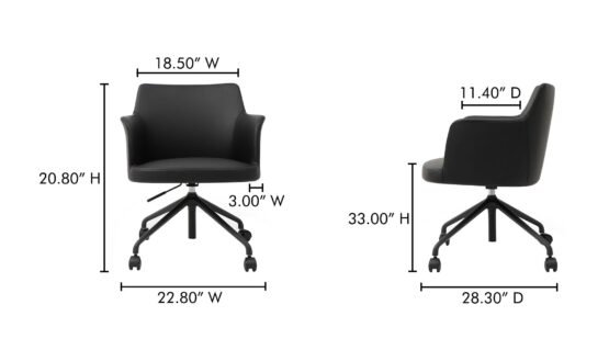 MORRIS OFFICE CHAIR PVC BLACK BLACK PVC - Image 6