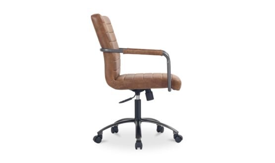ROY OFFICE CHAIR OPEN ROAD BROWN LEATHER - Image 4