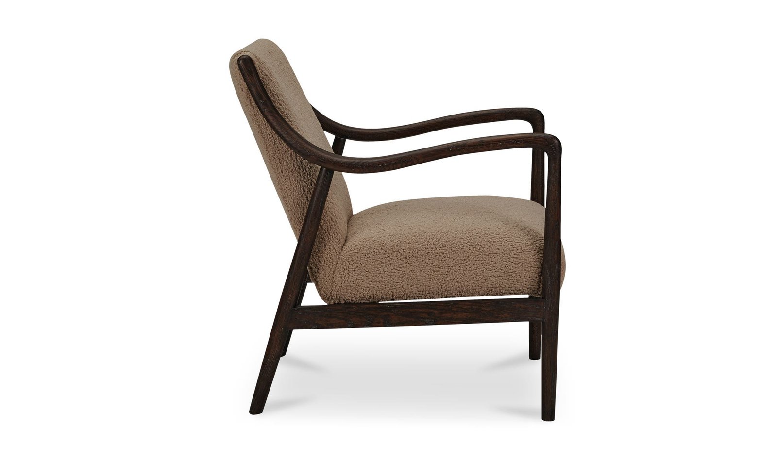 YATES ACCENT CHAIR BEIGE FAUX SHEARLING CHARCOAL WOOL BLEND - Image 5