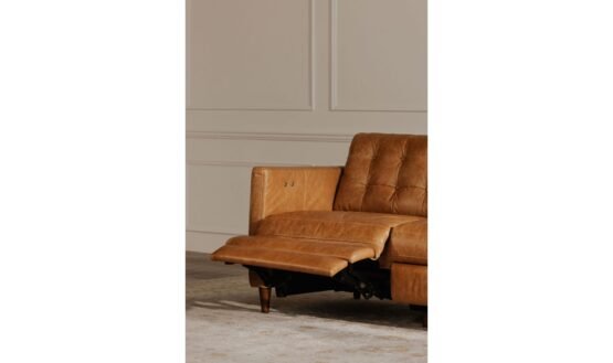 BRIDGERS POWER RECLINER SOFA LEATHER TAN - Image 4