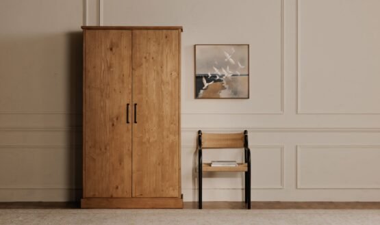 TADE TALL CABINET HONEY PINE LIGHT BROWN - Image 2