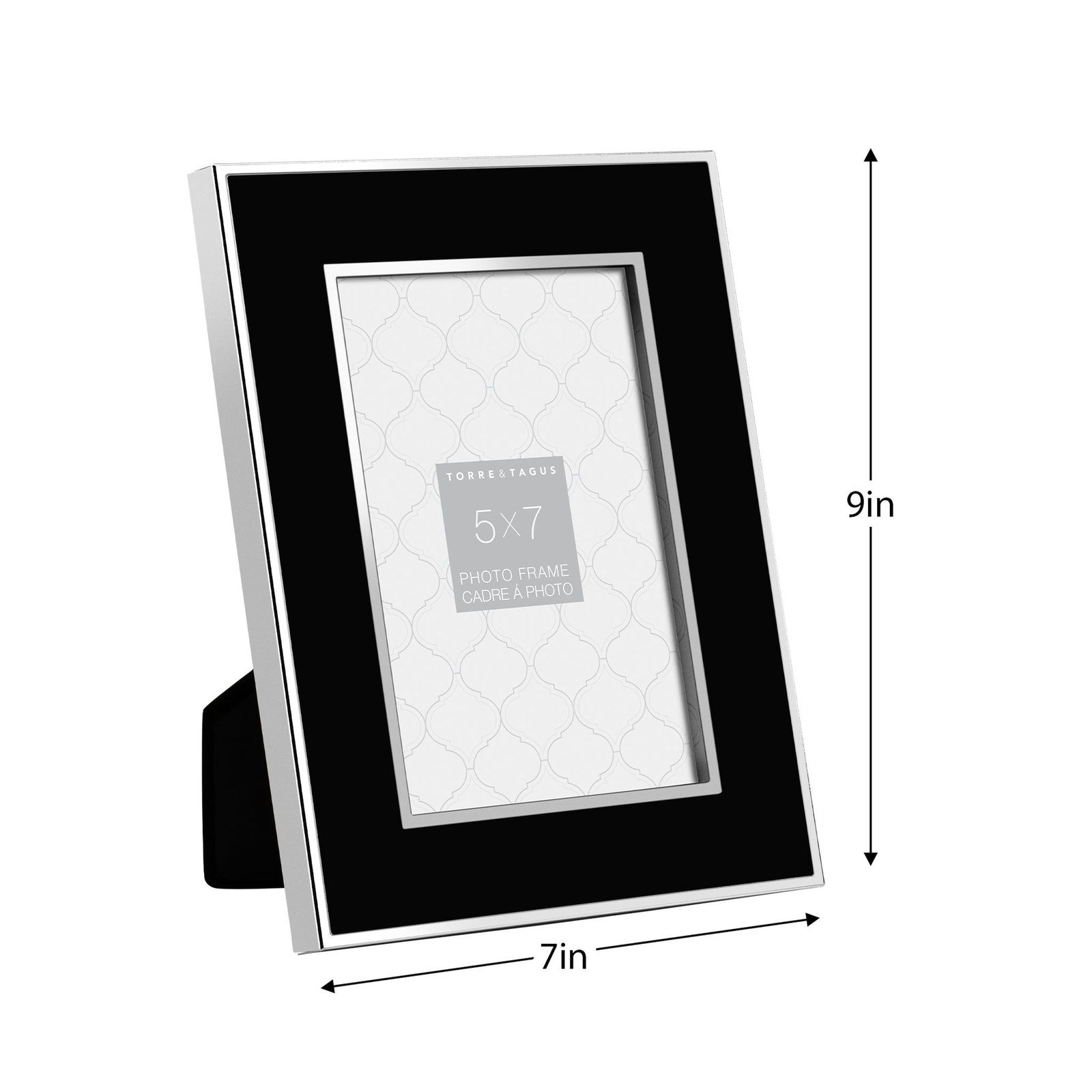 Regis Gold Trim Black Enamel + Metal 5x7 Inch Photo Frame - Image 4