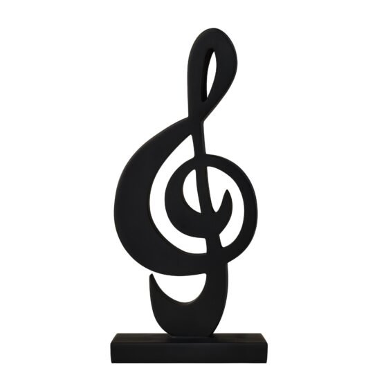 Treble Clef 11 Inch Tall Resin Decor Sculpture - Black - Image 7