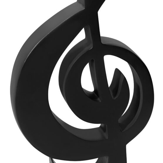 Treble Clef 11 Inch Tall Resin Decor Sculpture - Black - Image 2