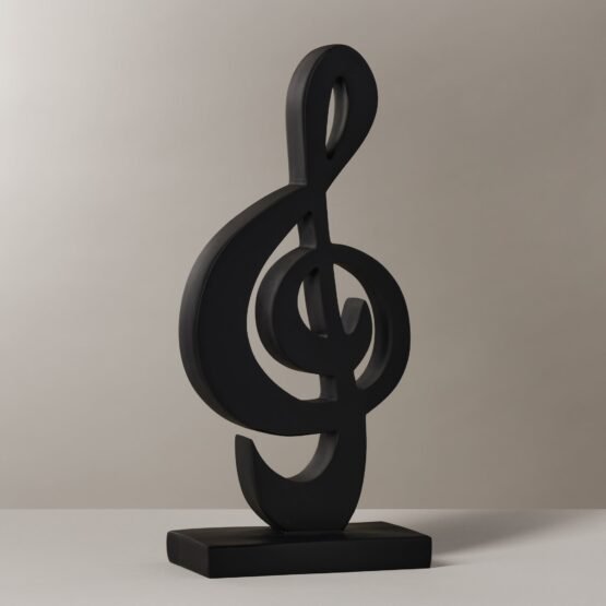 Treble Clef 11 Inch Tall Resin Decor Sculpture - Black - Image 5