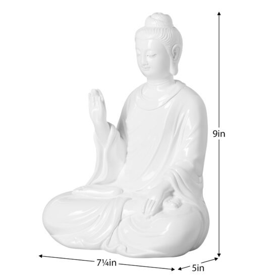 Protection Buddha 9 Inch Tall Resin Decor Statue - Image 6
