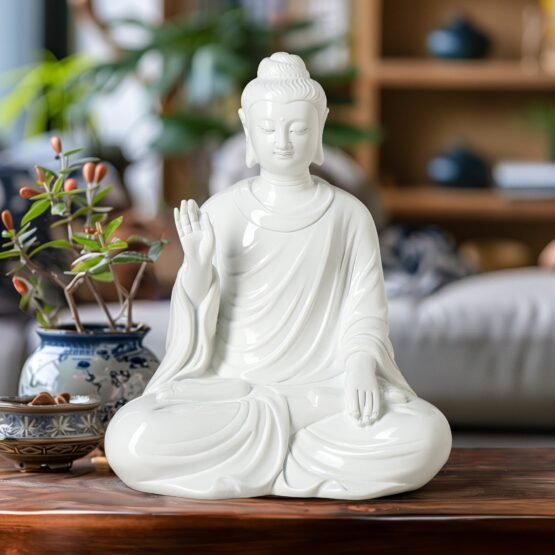 Protection Buddha 9 Inch Tall Resin Decor Statue - Image 8
