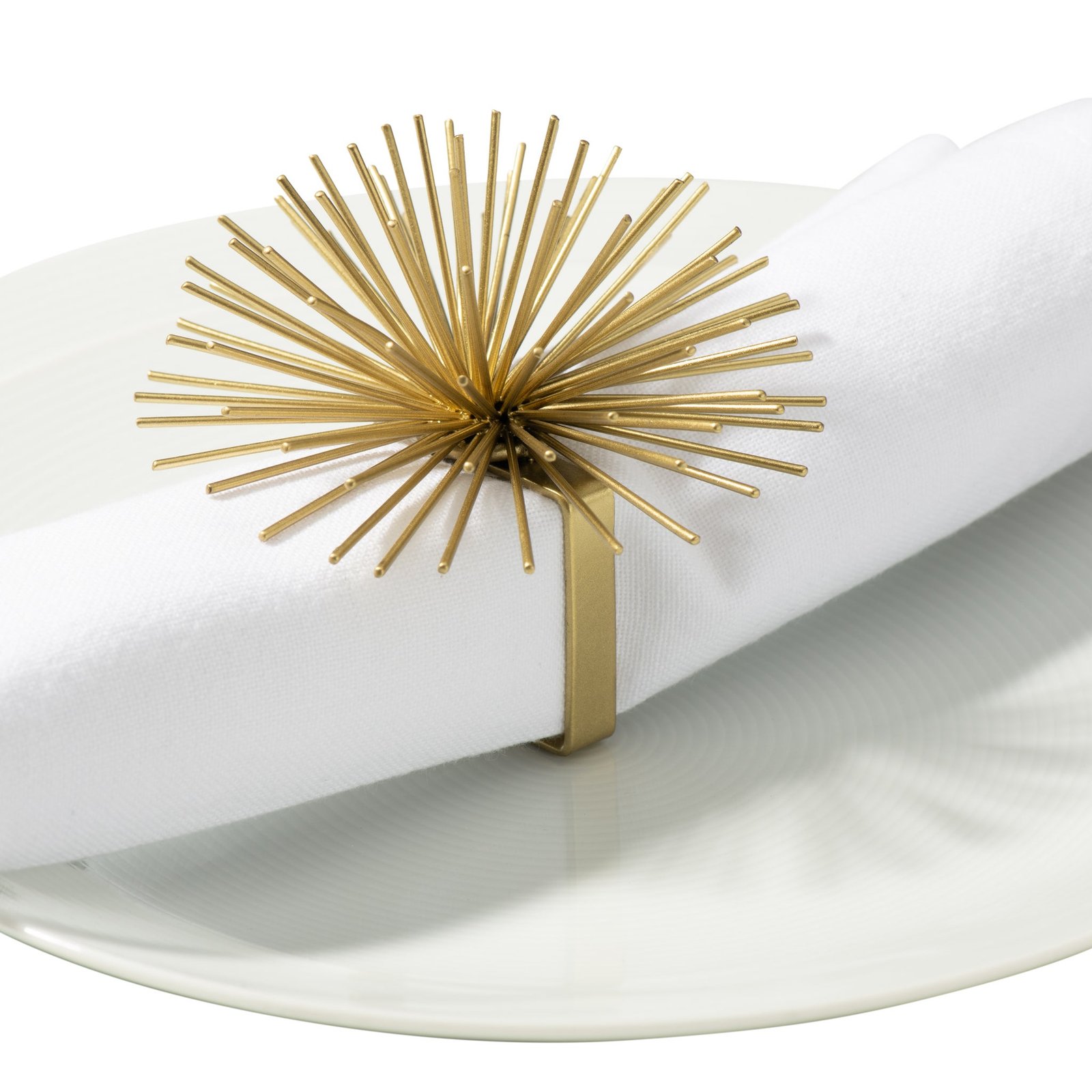Set of Four Spike Napkin Rings - Gold - Image 3