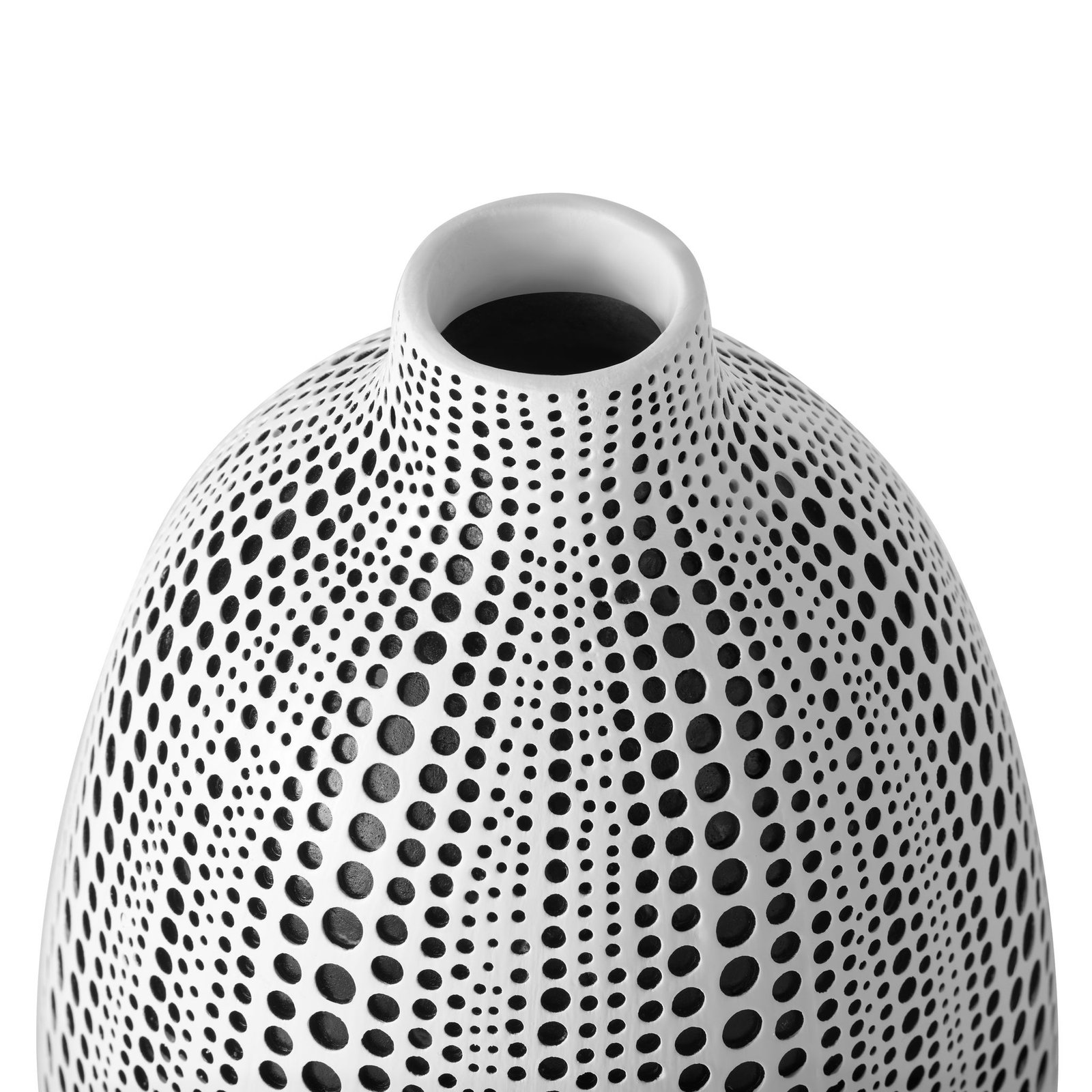 Dotted Debossed 9 Inch Tall Resin Vase - White - Image 8
