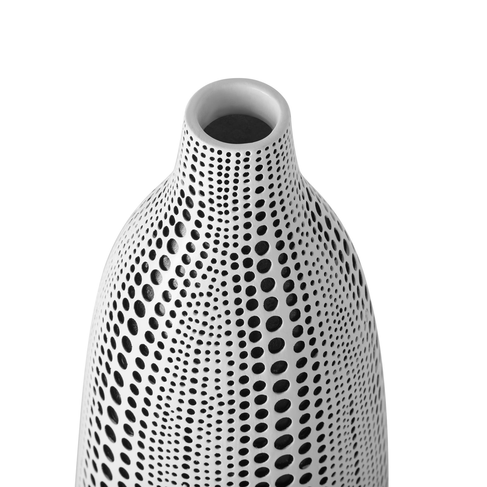 Dotted Debossed 13.5 Inch Tall Resin Vase - White - Image 8