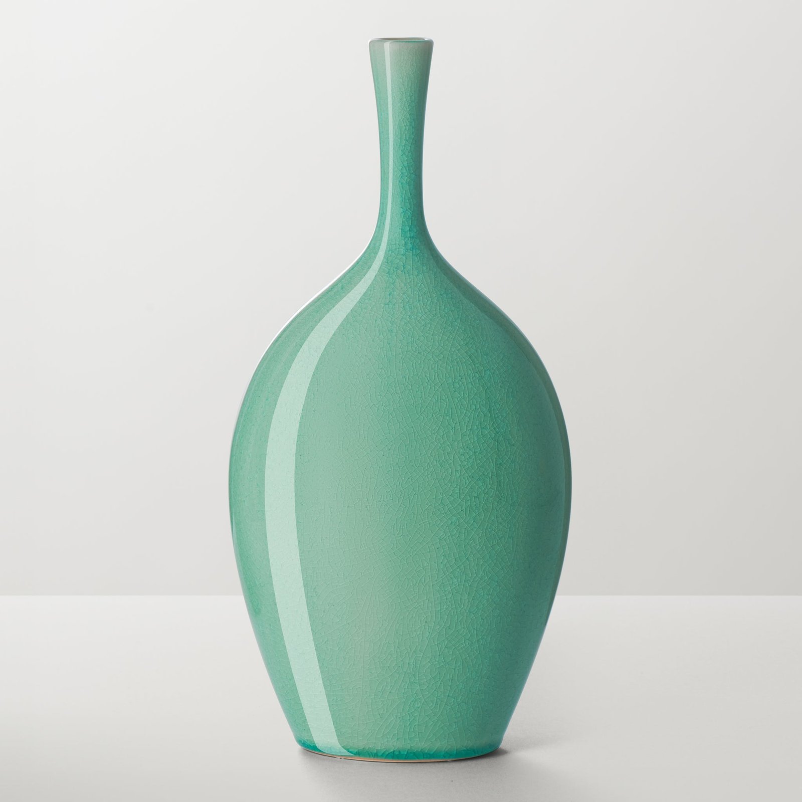 Lilo Celadon Crackle Ceramic Vase - 12.25 Inch Tall - Image 6