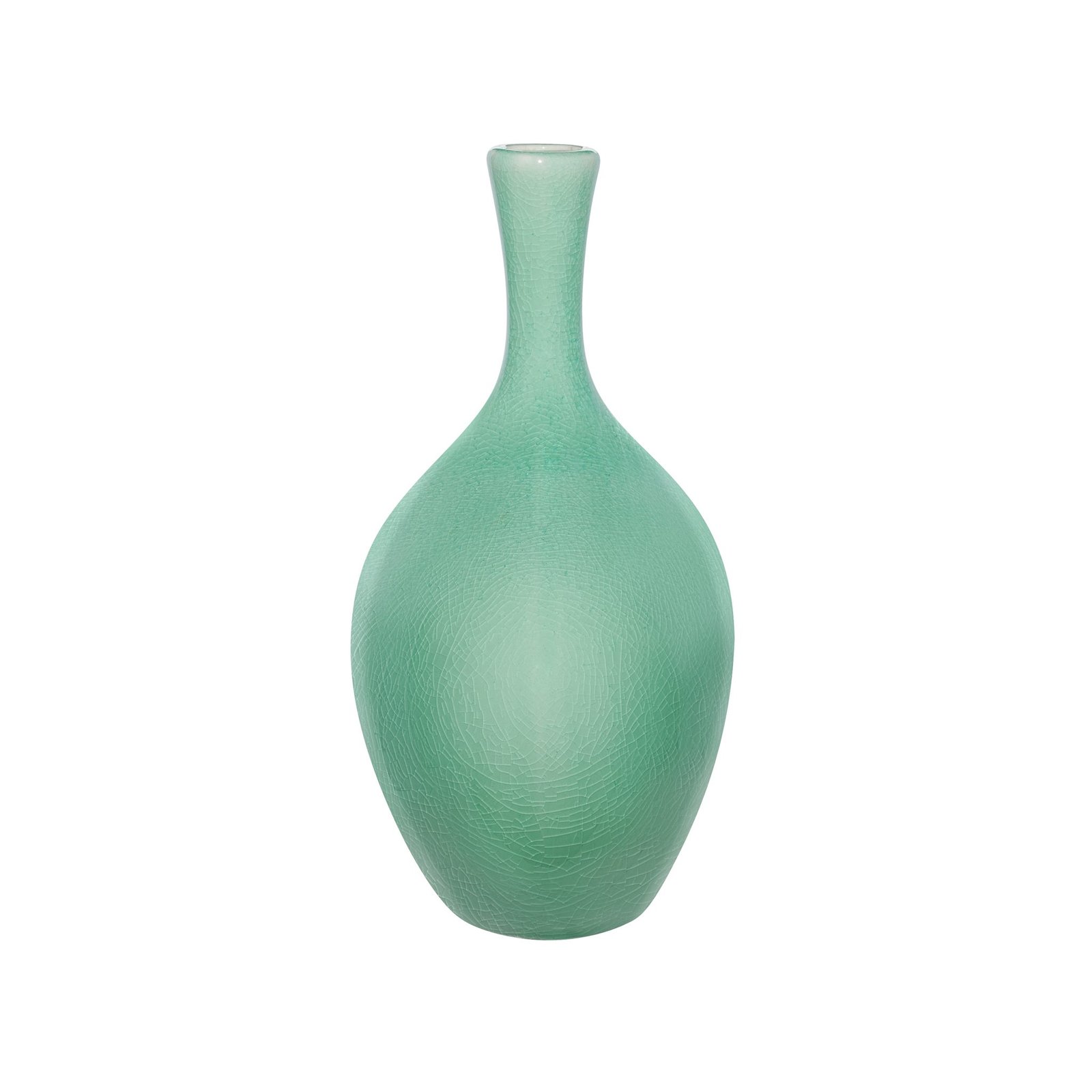 Lilo Celadon Crackle Ceramic Wide Vase - 8.25 Inch Tall - Image 9